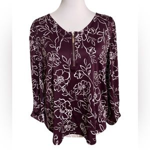 Como Black and Purple Stretch Top